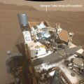 Cette image annotée de la mission Persévérance de la NASA montre l'emplacement du premier dépôt d'échantillons, où le rover martien déposera un ensemble de tubes d'échantillonnage pour un éventuel retour sur Terre dans le futur.
