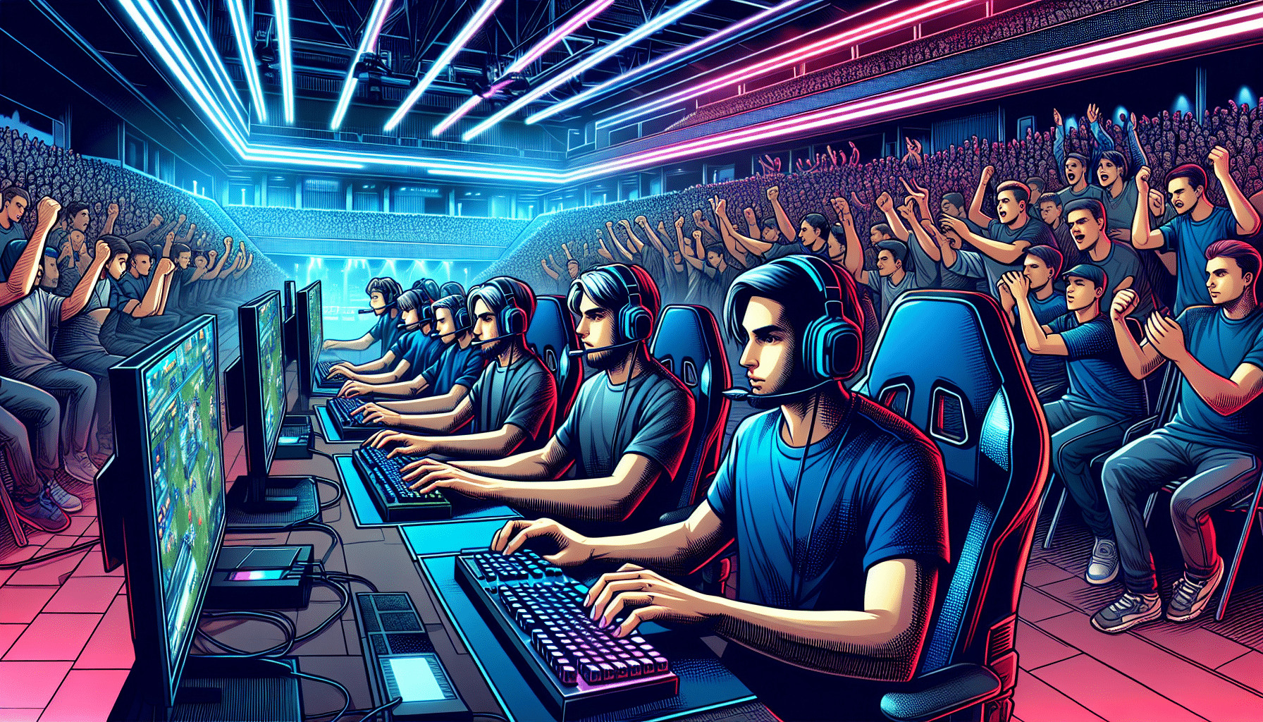 plongez dans l'univers de la compétition e-sport intense et découvrez qui remportera le grand titre dans cette aventure palpitante.